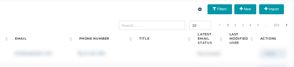 The Import button on the Contacts page