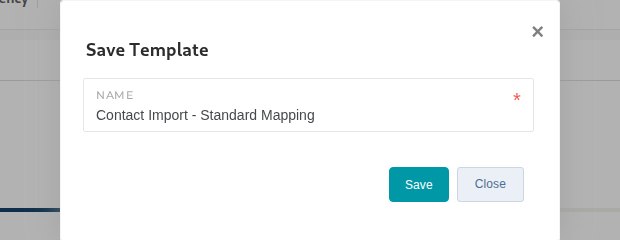 The Save Template window, named and ready to save