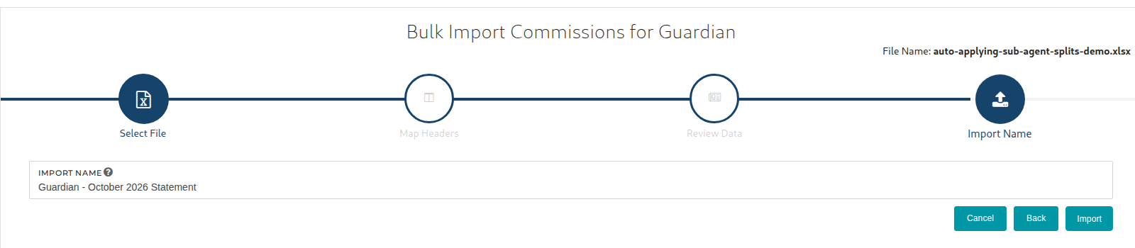 Naming the import