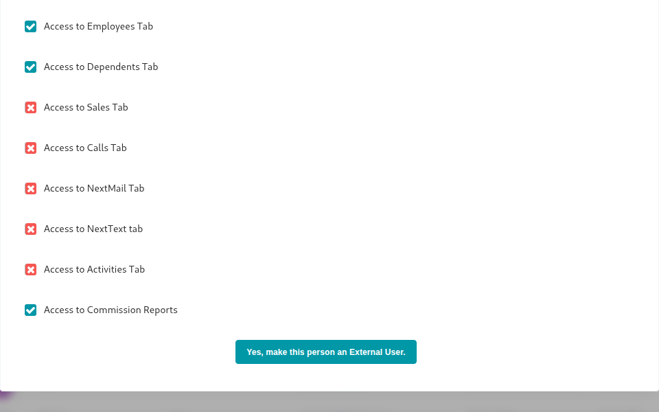 Access to Commission Reports checked in the permission list
