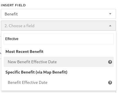 The two benefit groups in the field list