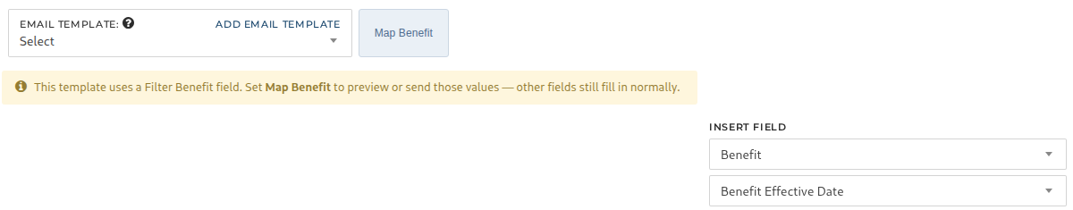 The yellow notice and the Map Benefit button
